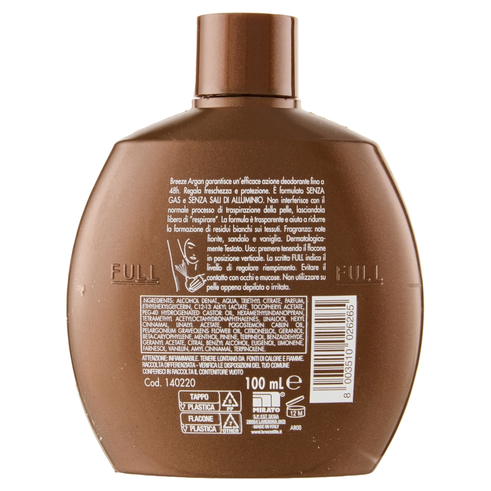 Breeze Argan Deodorante Profumato 48h 100 mL